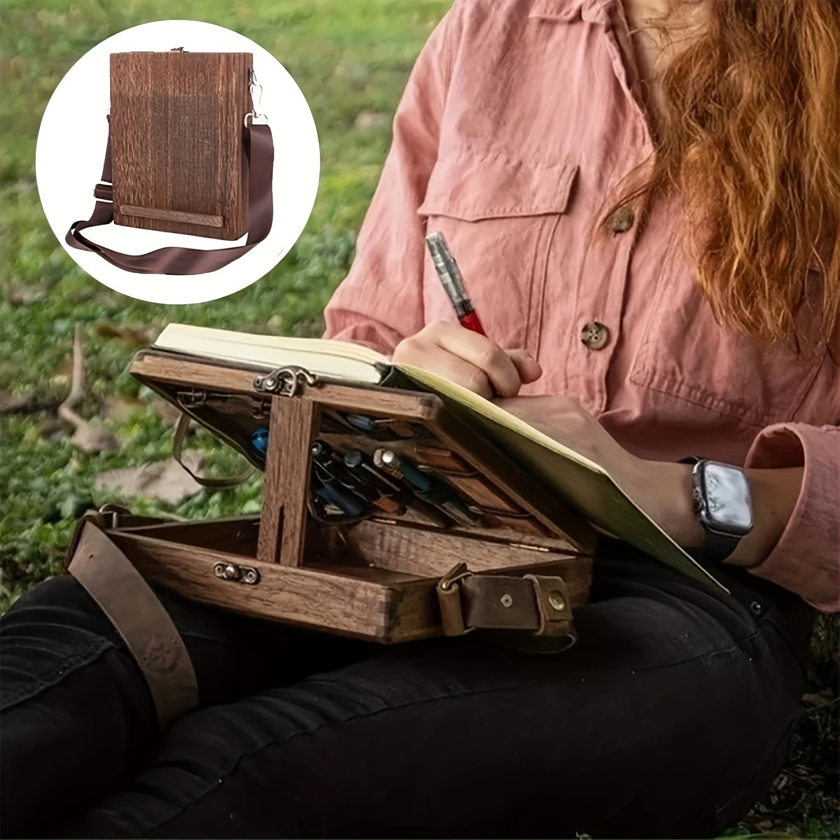 Wooden Writers Messenger Box Handmade Multifunctional - Temu