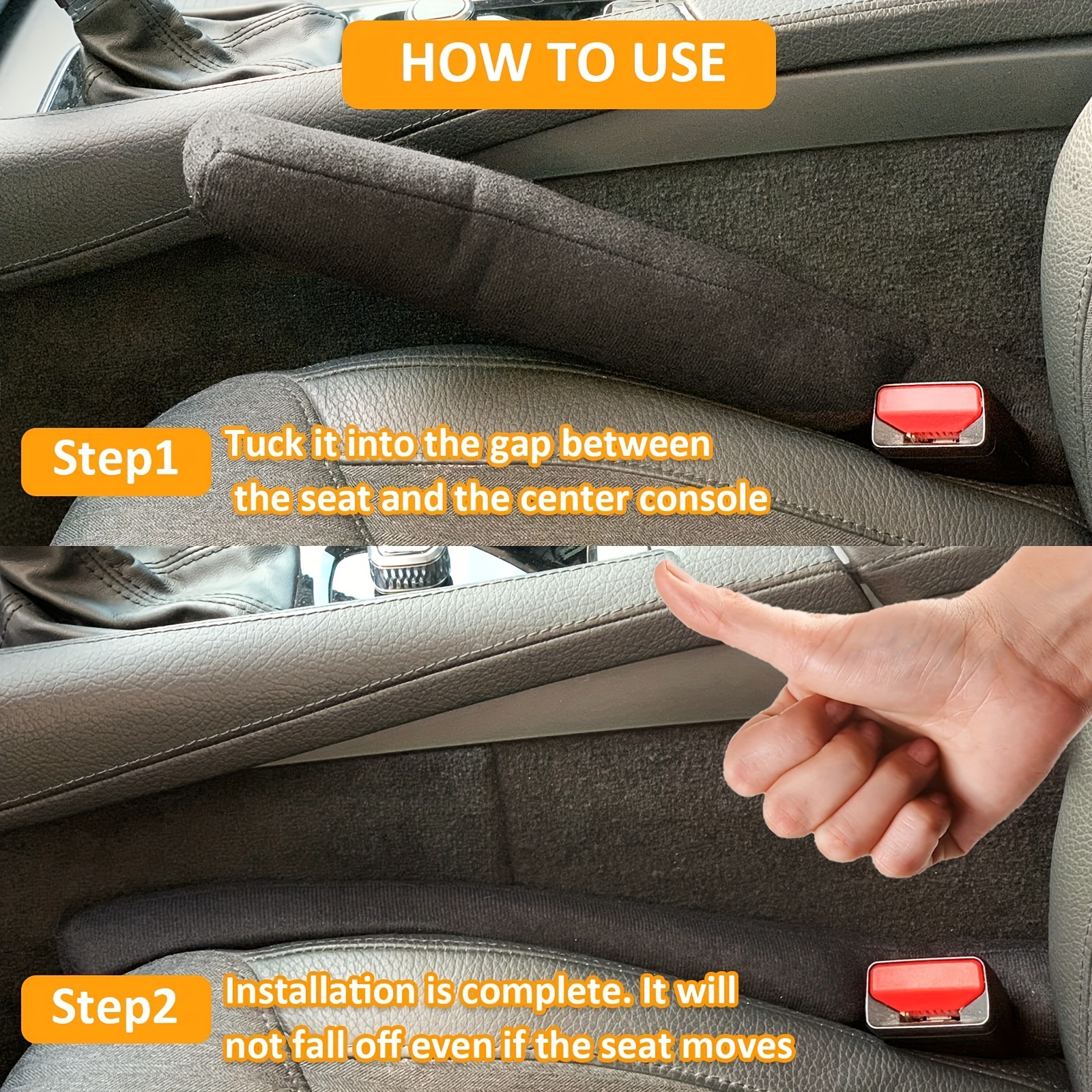 2PCS Car Seat Gap Filler Universal Stop Things from Dropping Under
