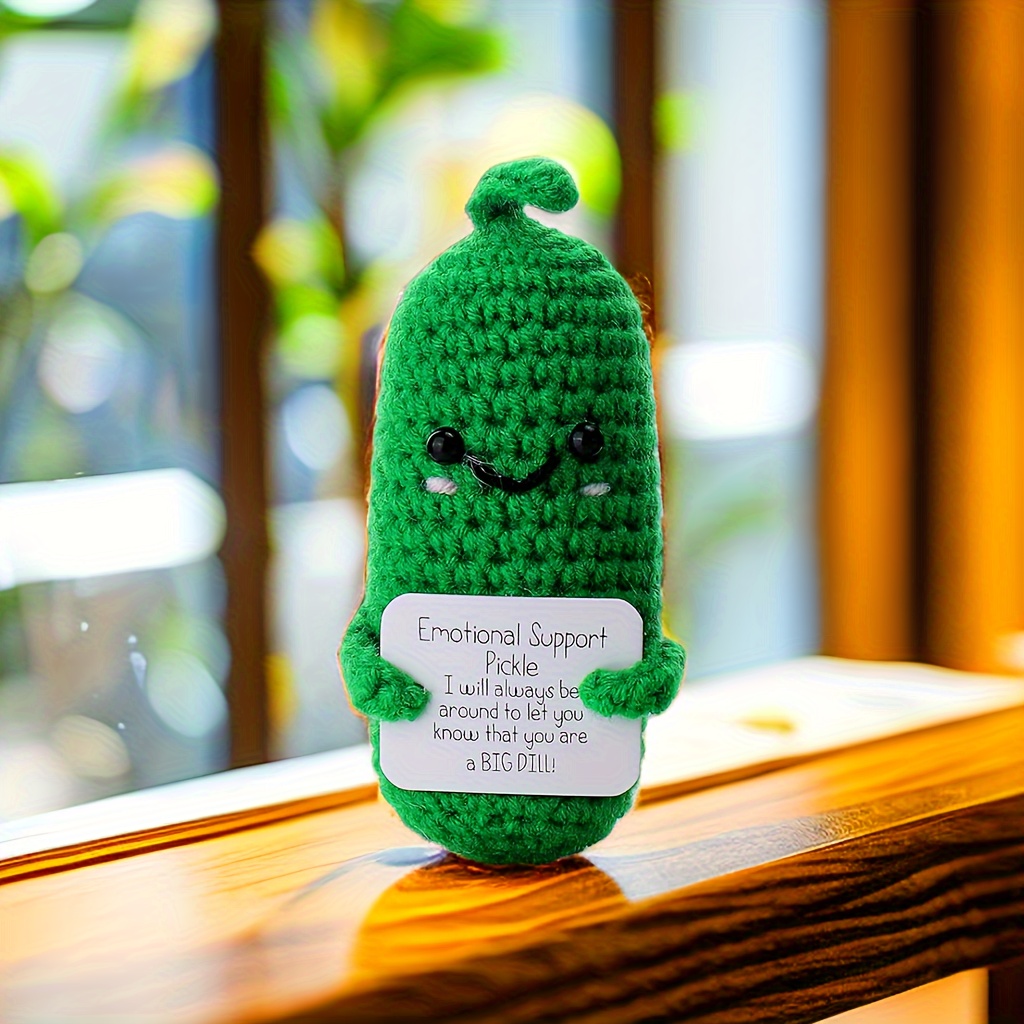 Handmade Emotional Support Pickled Cucumber Gift Cute Crochet