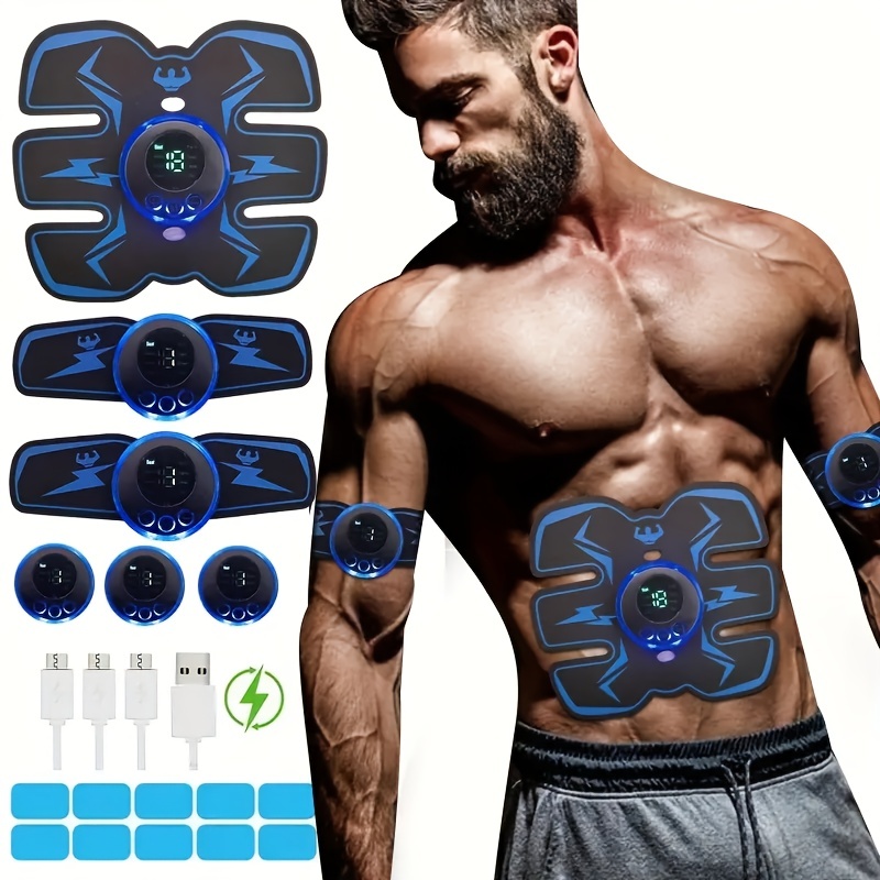 EMS Abdominal Muscle Toning Trainer ABS Stimulator Toner Fitness Arms &  Hips USB