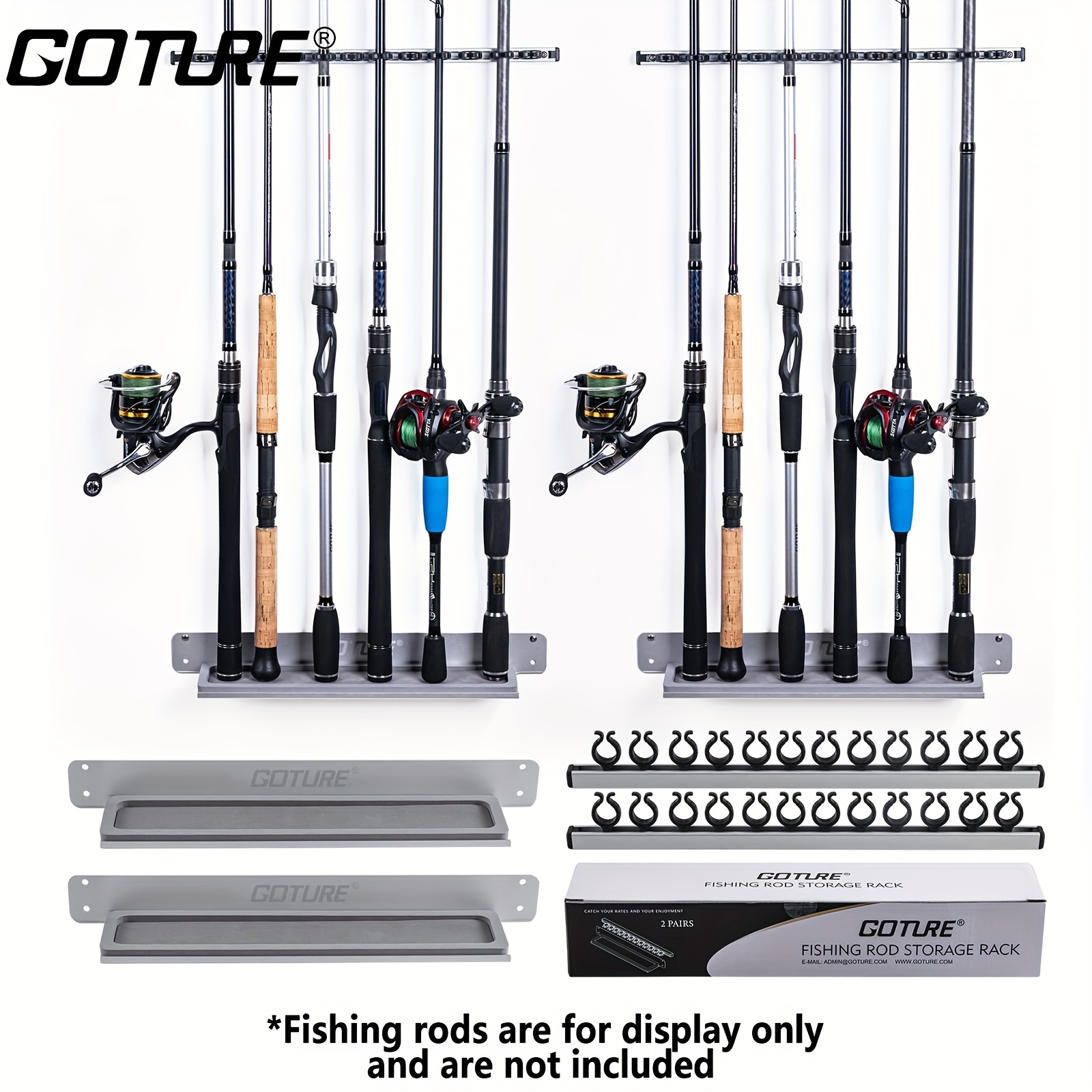 Goture Wall Mounted Thicken Fishing Rod Holder Adjustable 12 - Temu Canada