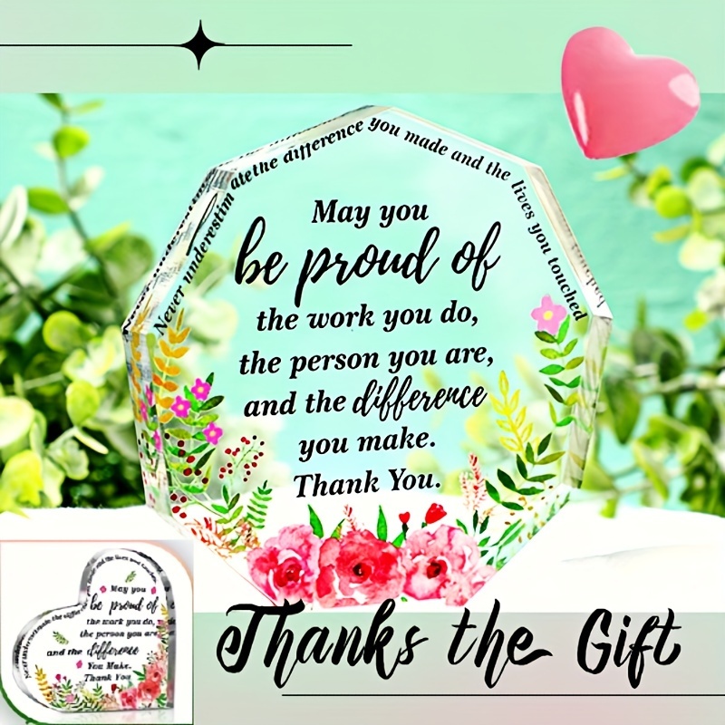 Acrylic Plaque thank You Gift For Women Inspirational - Temu Canada