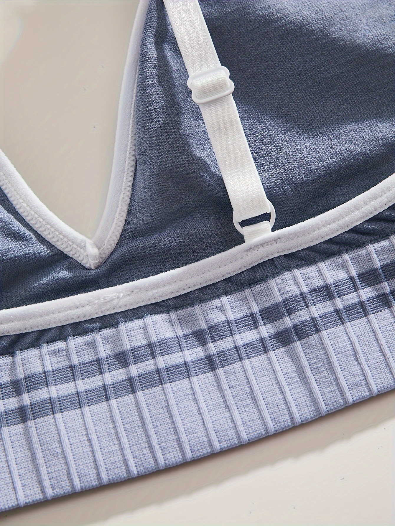 Striped Wireless Bra, Comfy & Breathable Letter Trim Bra, Women's Lingerie  & Underwear
