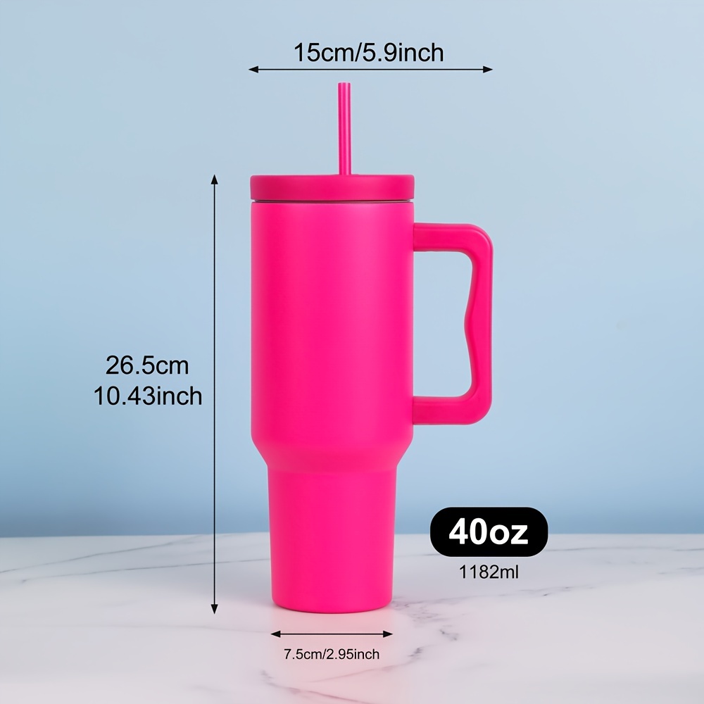 Straw Tumbler, Reusable Vacuum Tumbler With Straw, Insulated Double Wall Stainless  Steel Cup Handle And Vacuum Flask, Handy Cup, Teacher Appreciation Gifts -  Temu Italy