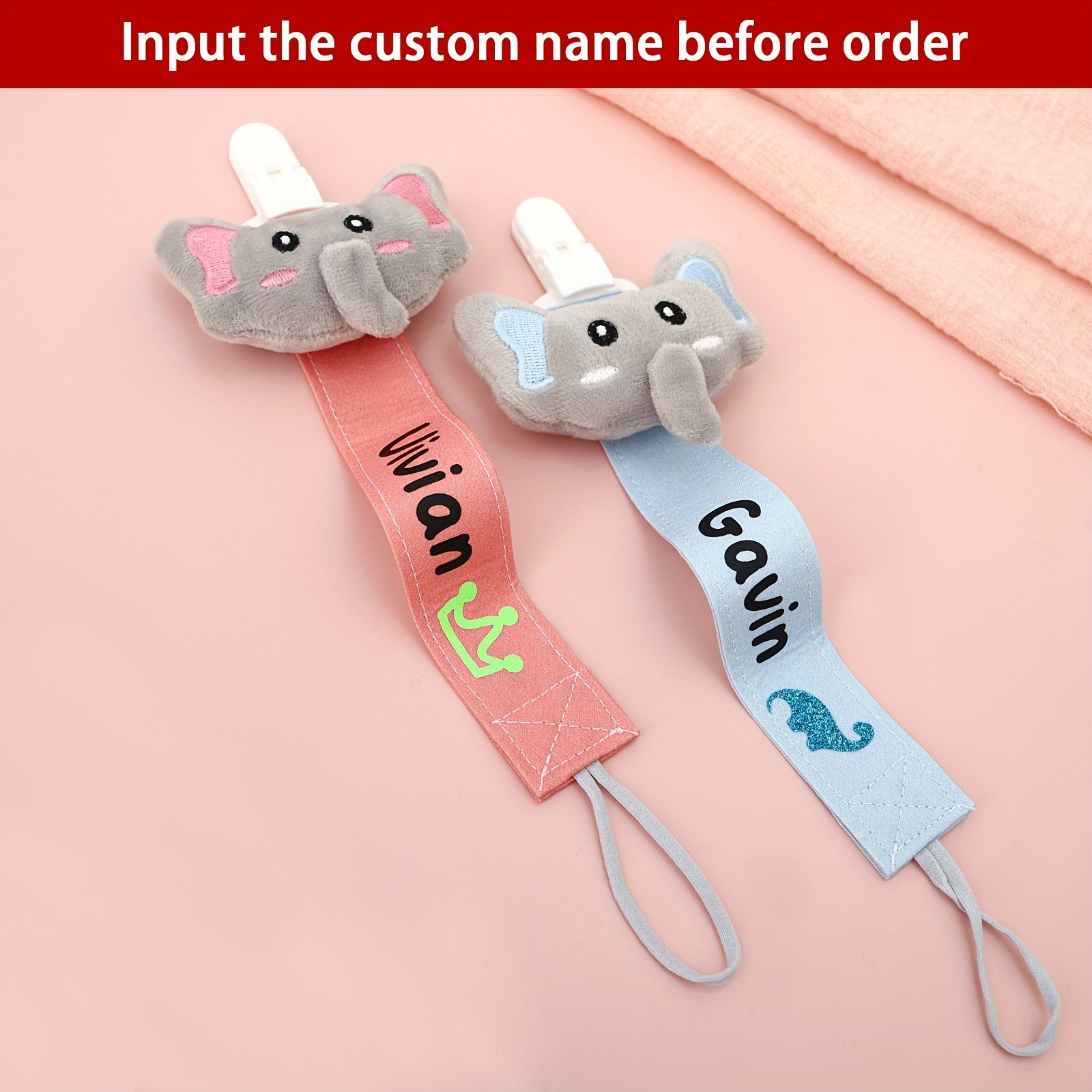 Regalo personalizado para bebé, chupete personalizado con nombre, clip de  chupete personalizado con nombre, 0-6 meses y 6-18 meses, se puede