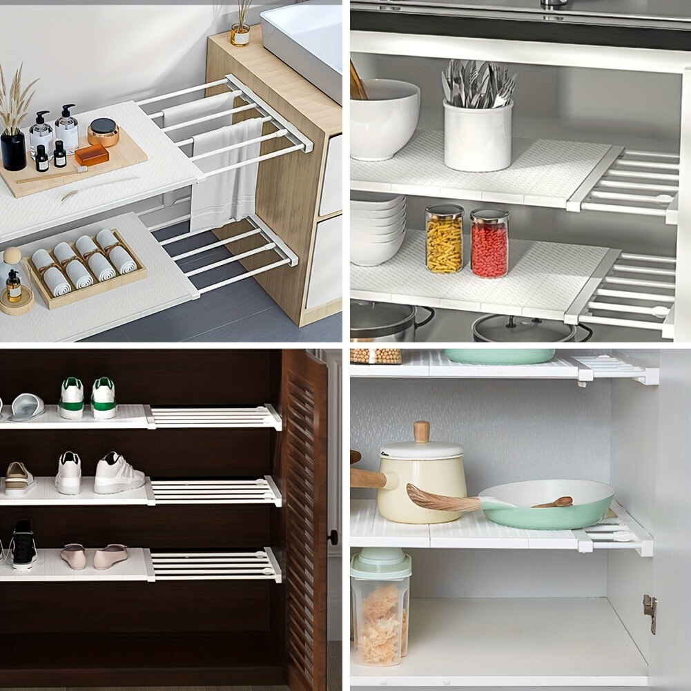 1pc Adjustable Under Sink Shelf Kitchen Storage Organizer Rack