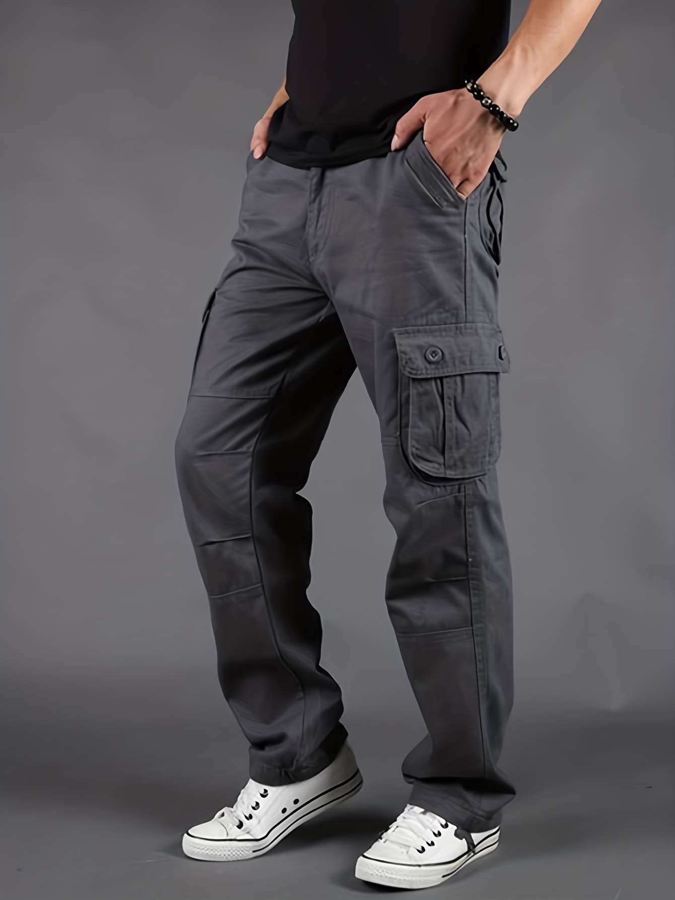 Pantalones Largos Estilo Cargo Moda Hombre Múltiples - Temu