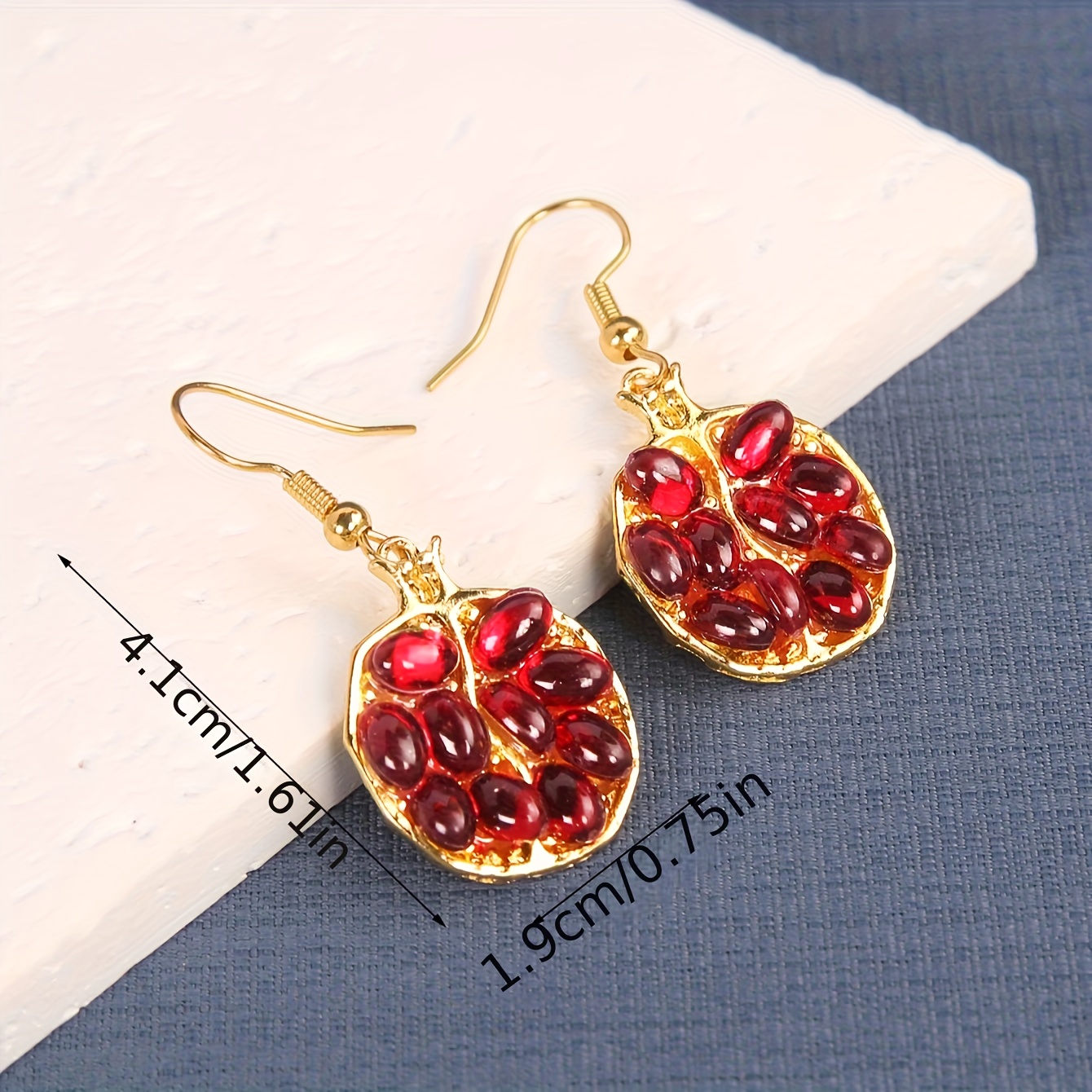 Chic Pomegranate-inspired Golden Dangle Earrings - Vintage Style, Zinc Alloy, & Party Wear