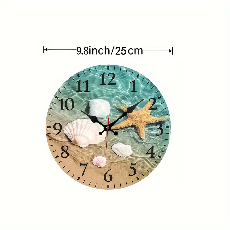 TEMU 1pc Wall Clock, Living Room Decorative Wooden Round Craft Wall Clock, Bedroom Silent Wall-mounted Modern Clock, Battery Not Included