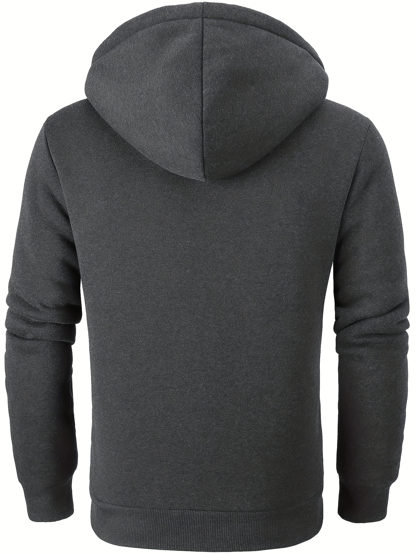 Fleece lined - pure wool - hooded jacket - Charcoal