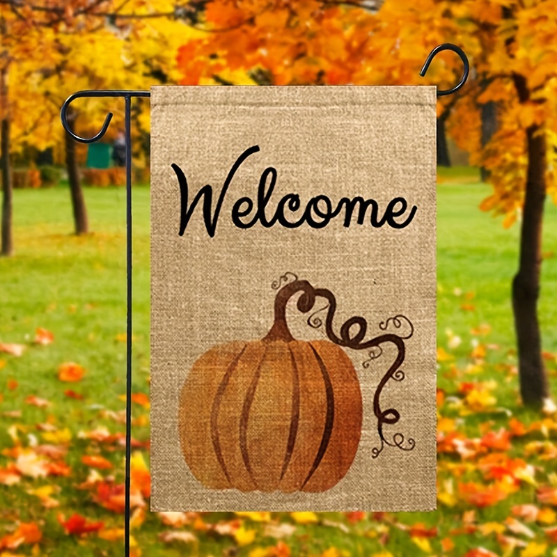 Herbst-Kürbis Gartenflagge 30,5x45,7 Cm – Doppelseitig Bedruckt, Für Veranda & Garten
