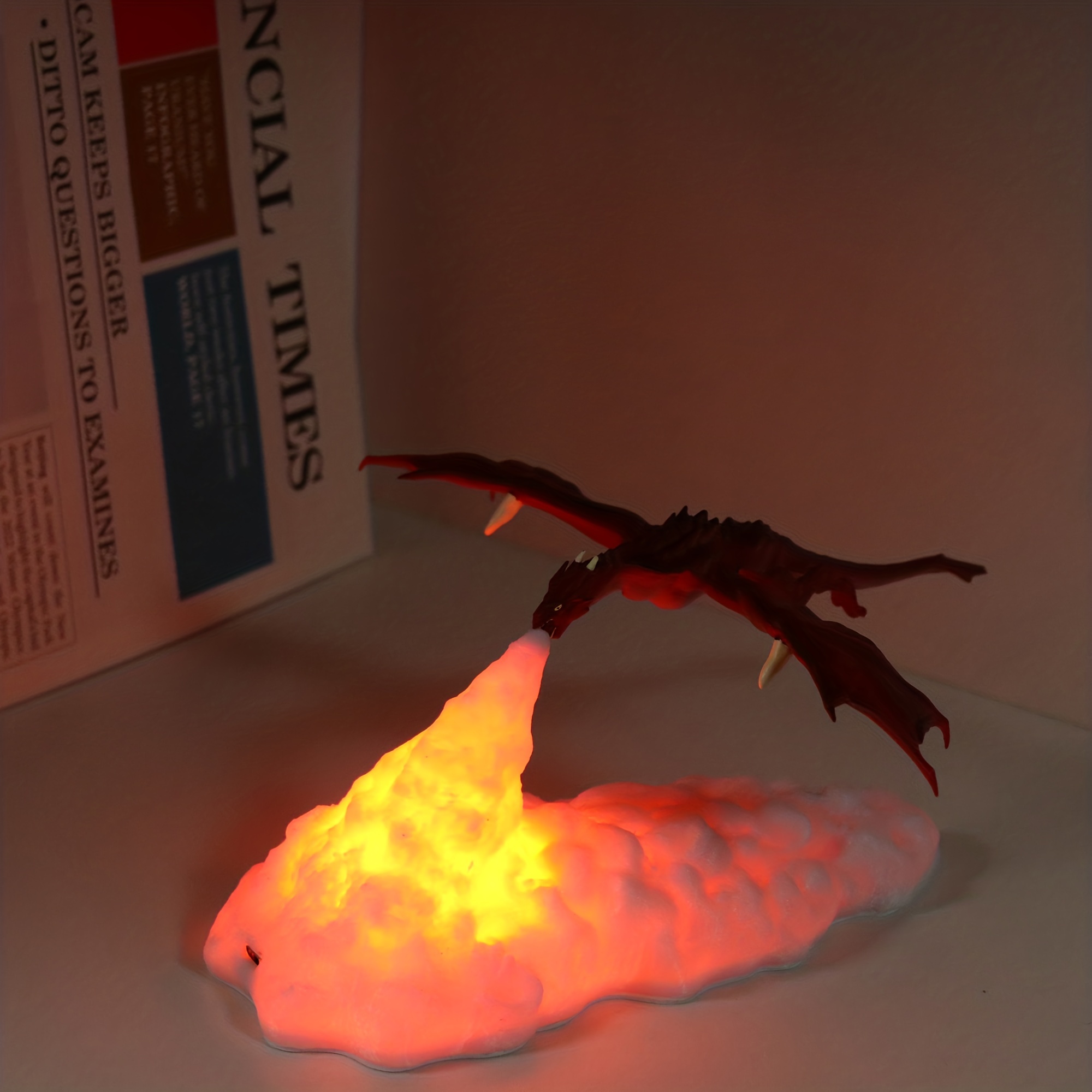 Lampe LED en forme de dragon de feu et de glace, impression 3D, veilleuse  de château, lumière douce aste, décoration d'intérieur