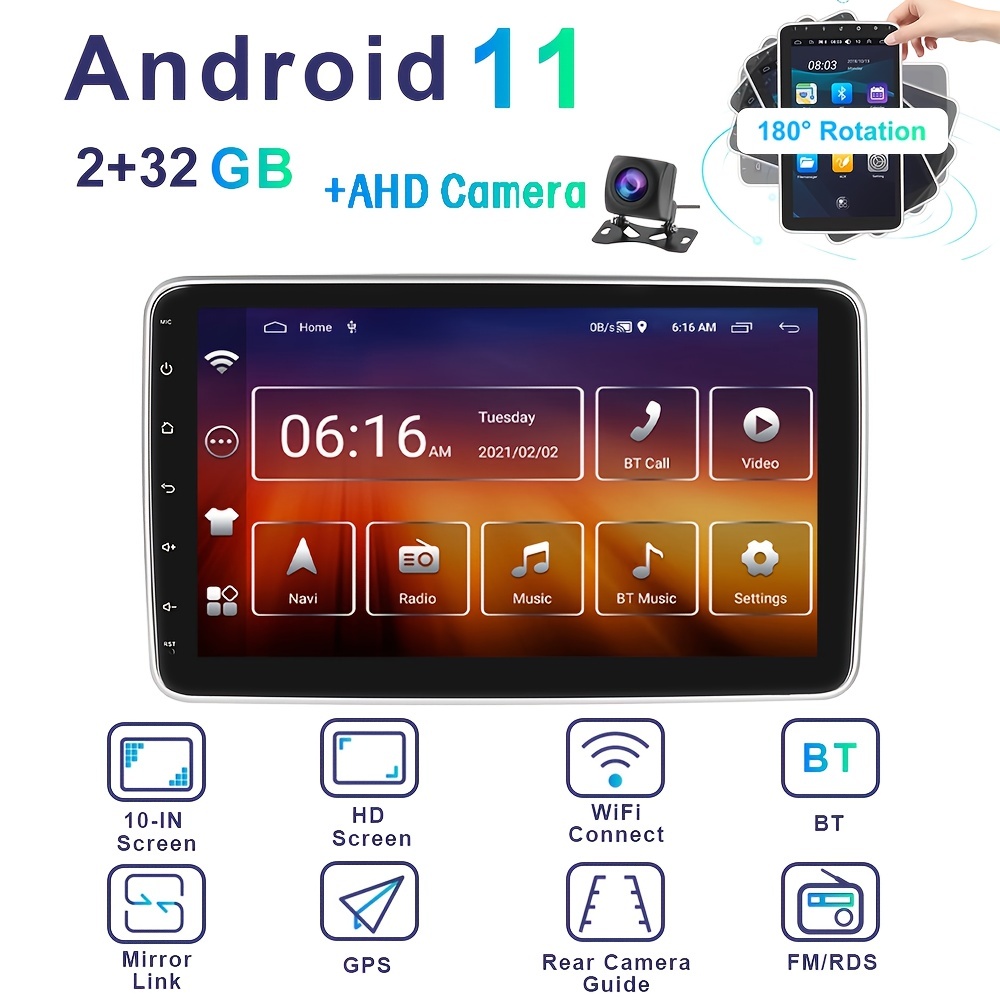10 Pulgadas 2g + 32g Single 1 Din Android 11.0 Radio Coche - Temu Mexico