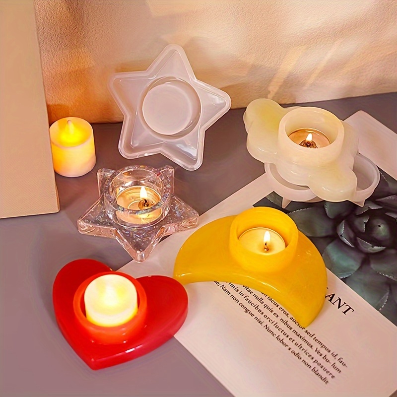 Tealight Candle Holder Silicone Molds Heart Candlestick With - Temu