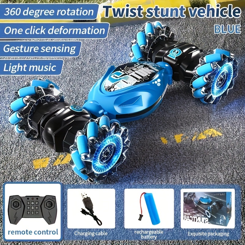 2023 New Gesture Sensing RC Stunt Car with Light & Music, Remote Control  Gesture Sensor Car, Off Road Vehicle, 2.4GHz RC Stunt Car Double Sided 360°