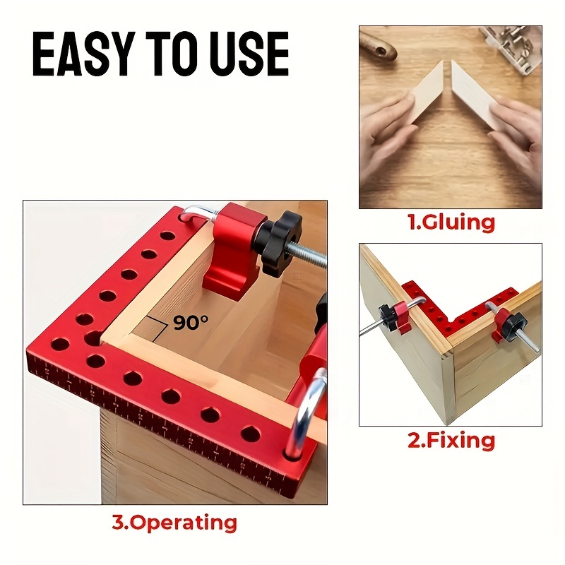 2Pcs 45 90 135 Degree Positioning Squares Right Angle Clamps Fixing Clamp,  Aluminum Alloy Woodworking Carpenter Clamping Tool for Picture Frame Box