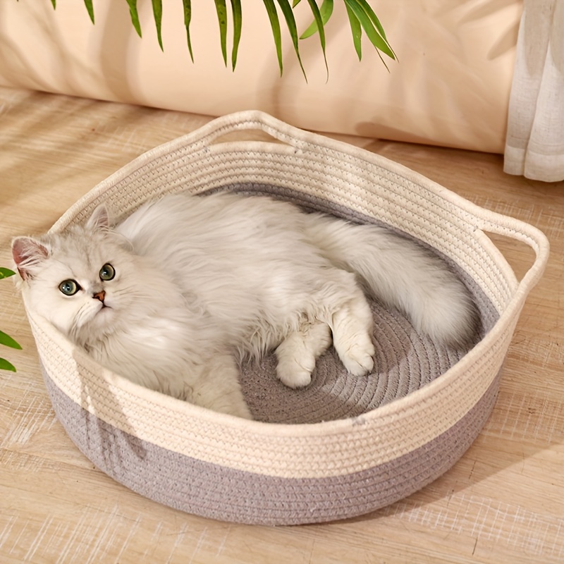 Hand Woven Cat Nest Winter Warm Cat Basket Four Seasons Universal Cat Bed