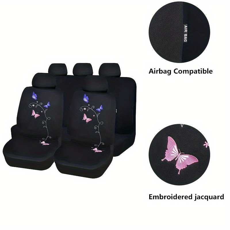 

Double Polyester Universal Car Covers Set For Women Embroidered Universal Car