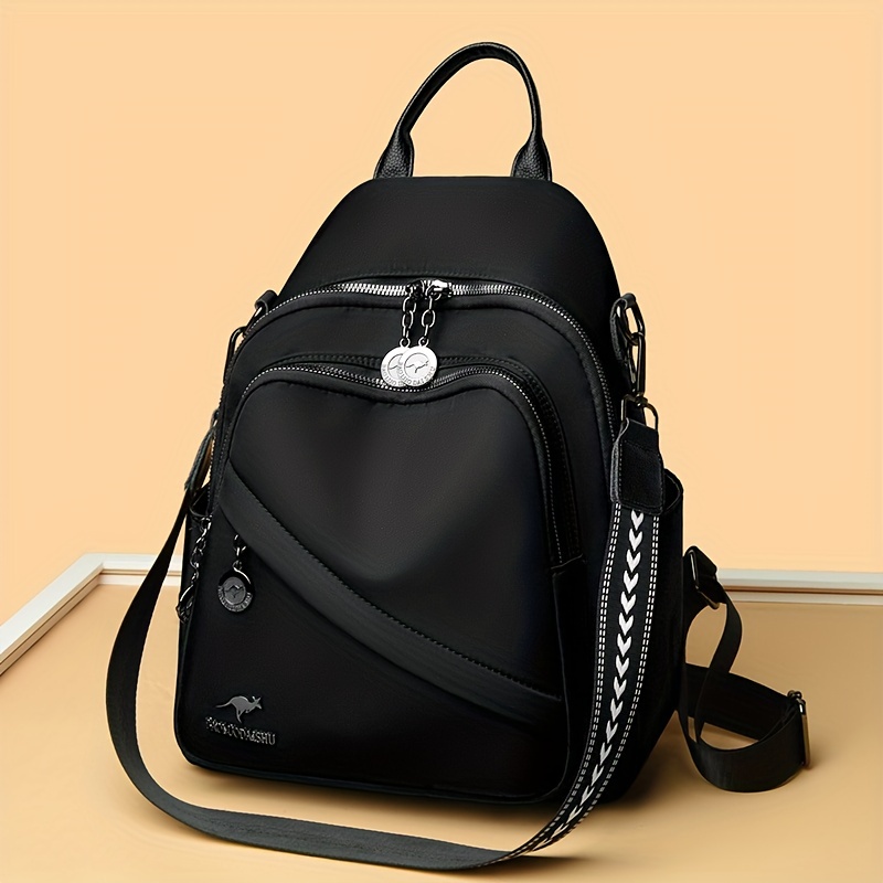 

Solid Color Black Versatile Casual Women's Backpack