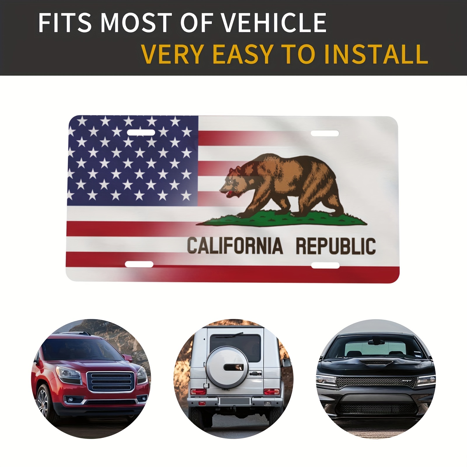 Flagge Staates Kalifornien - Usa. Nummernschild, Dekoratives Auto