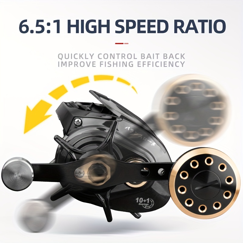 Ultra Light 6.5:1 Gear Ratio Baitcasting Reel 10+1bb Carbon - Temu