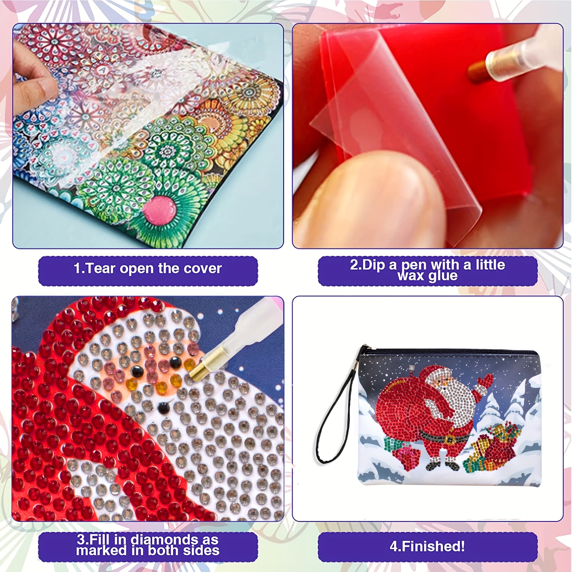 Christmas Special Shape DIY Diamond Painting Bag PU Leather (#1)