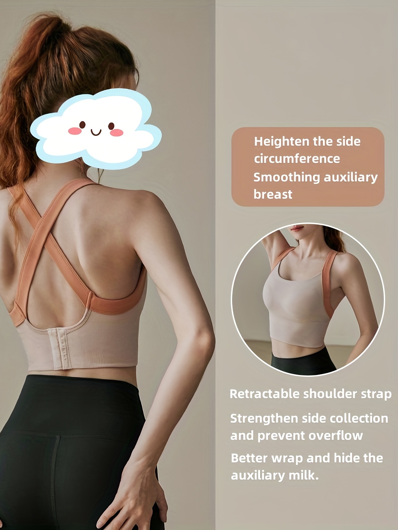 Lateral Retraction Bust Chest Girdle Auxiliary Cut-out Crop Tops