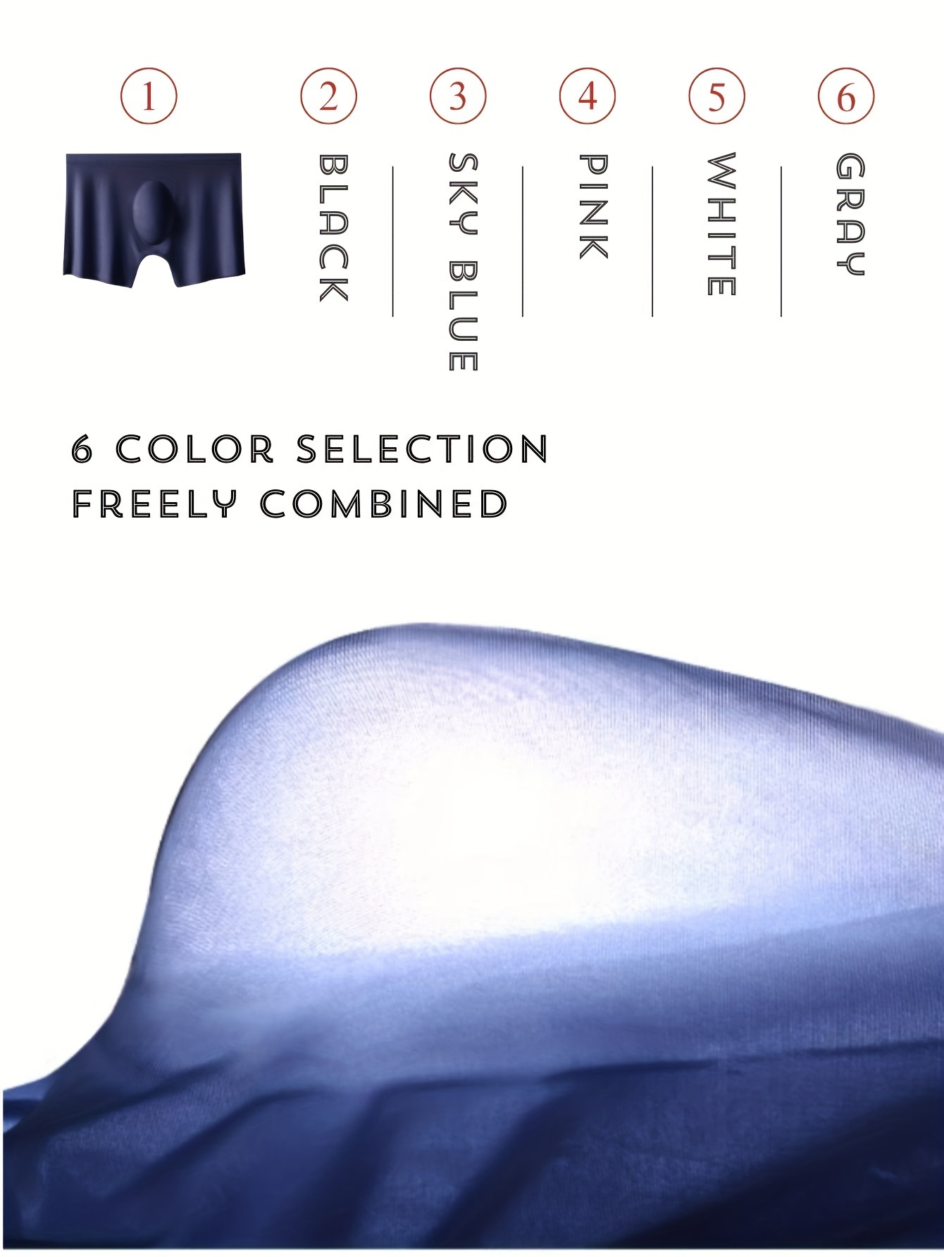 Men's Ice Silk Traceless Plain Color Semi sheer Boxers - Temu