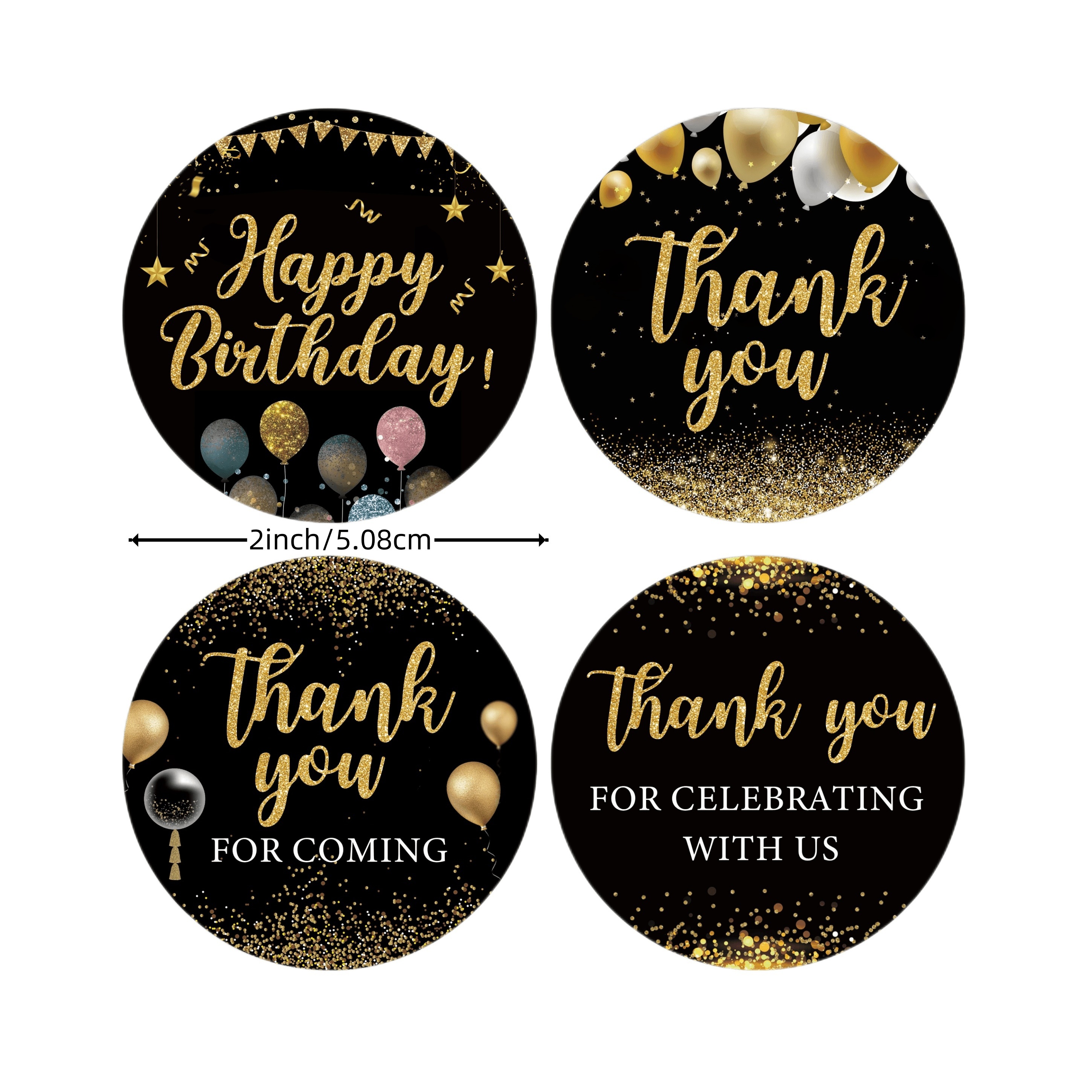 Joyeux Anniversaire Stickers Autocollants Anniversaire Étiquettes Rondes en  Papier pour la Décoration de Fête d'anniversaire Autocollants