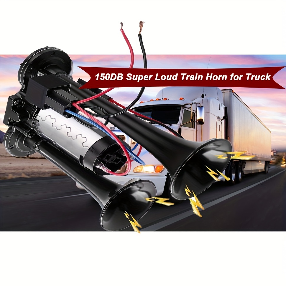 Klaxon à air pour camion, train, 12 V, 150 dB, kit de klaxon à air