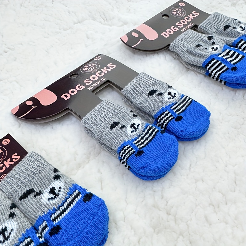 4Pcs Cute Pet Dog Socks Anti Slip Dog Socks New Double Sided No-Skid Puppy Grip  Socks With Straps Pet Paw Protector Pet Supplies - AliExpress