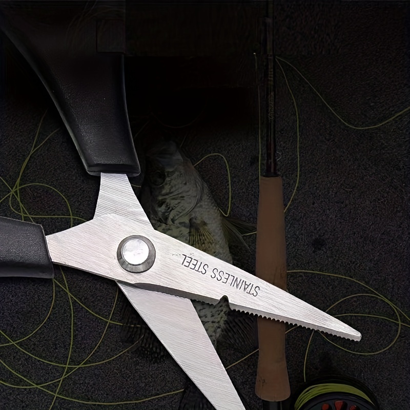 Stainless Steel Fishing Scissors Sawtooth Perfect Kitchen - Temu