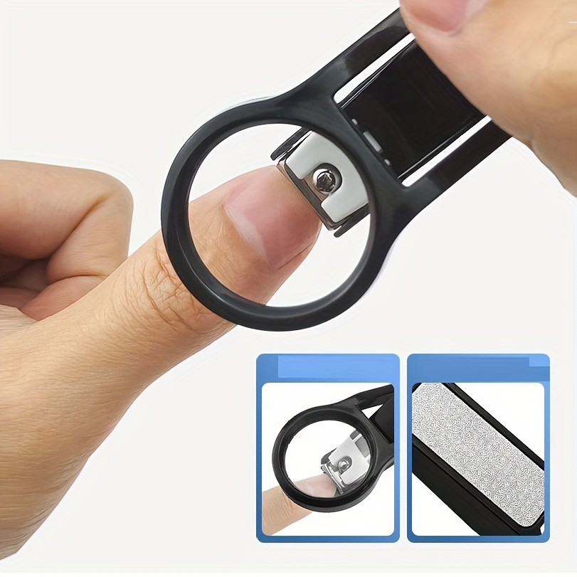 Nail Clippers Magnifying Glass with LED Lights for The Elderly Large  Splash-proof Cutters Nail Tools