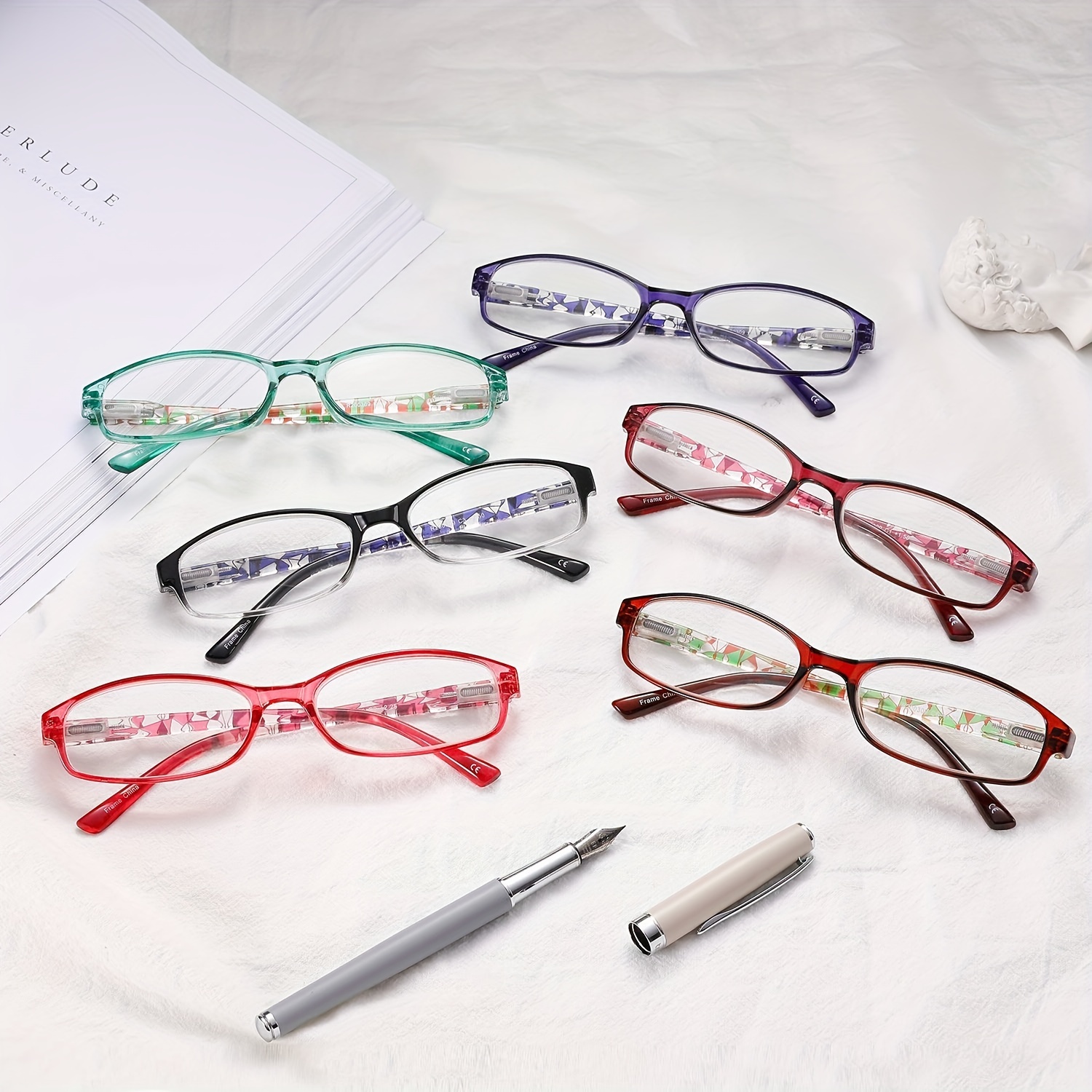 Women's Light Blocking Reading Glasses with Pattern Print