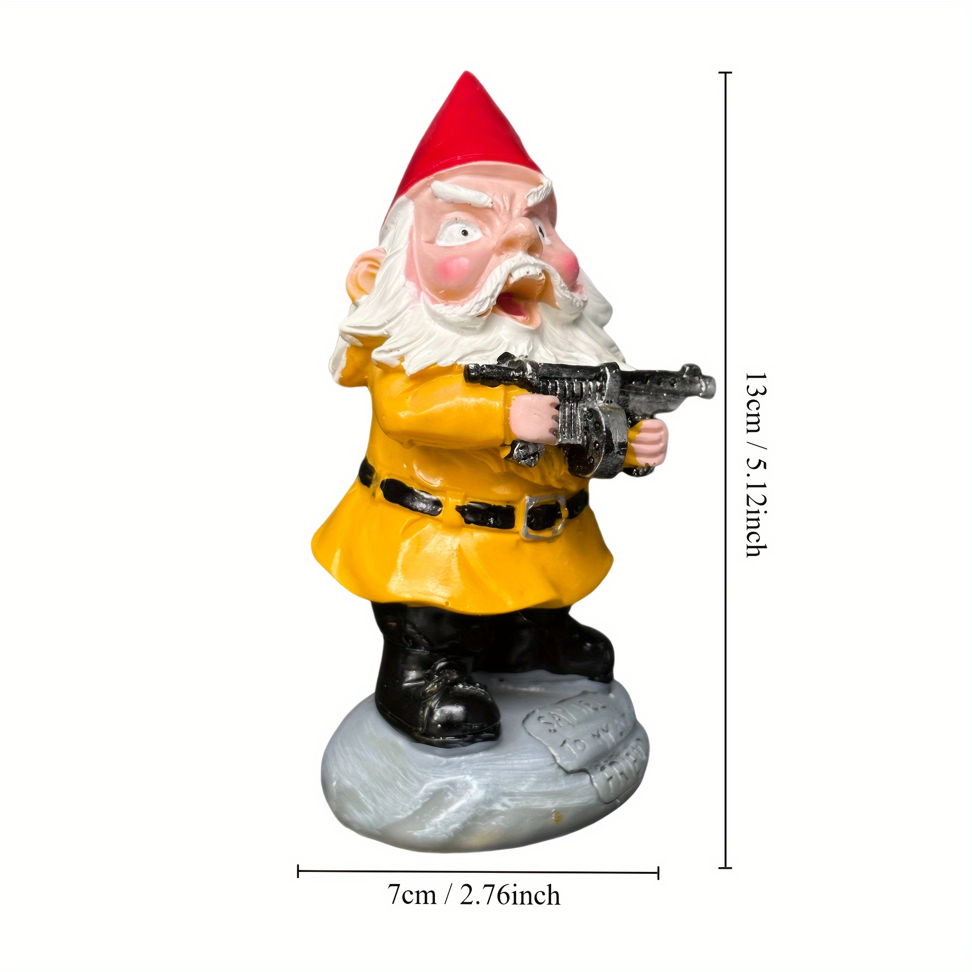 Garden Dwarf 3d Ornaments Dwarf Yellow Dwarf Gun Christmas - Temu