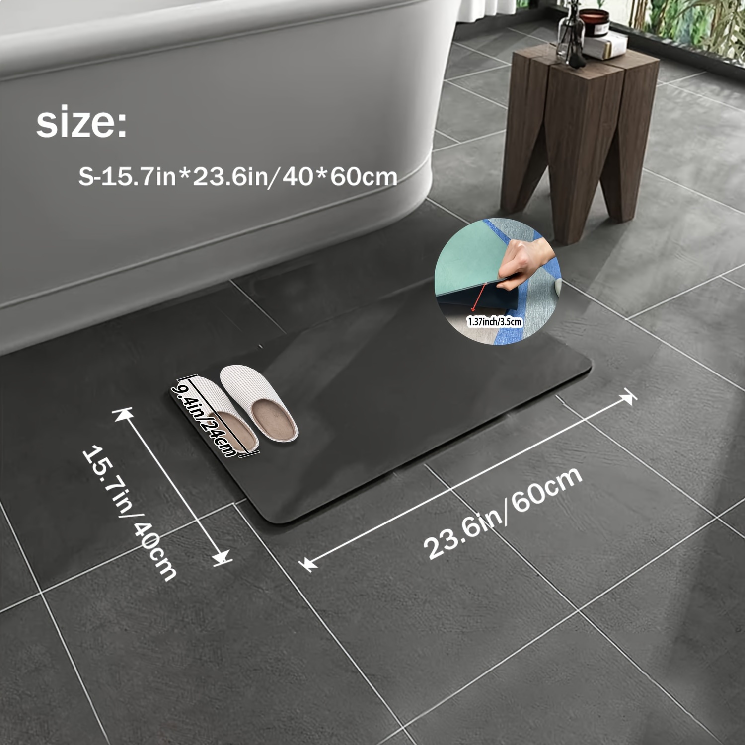 Bathroom Water Absorbent Rug Set Rubber Door Mats Diatom Mud Floor Mat  Kitchen Carpet Anti Slip Bath Mat - China Carpet, Carpet Rug