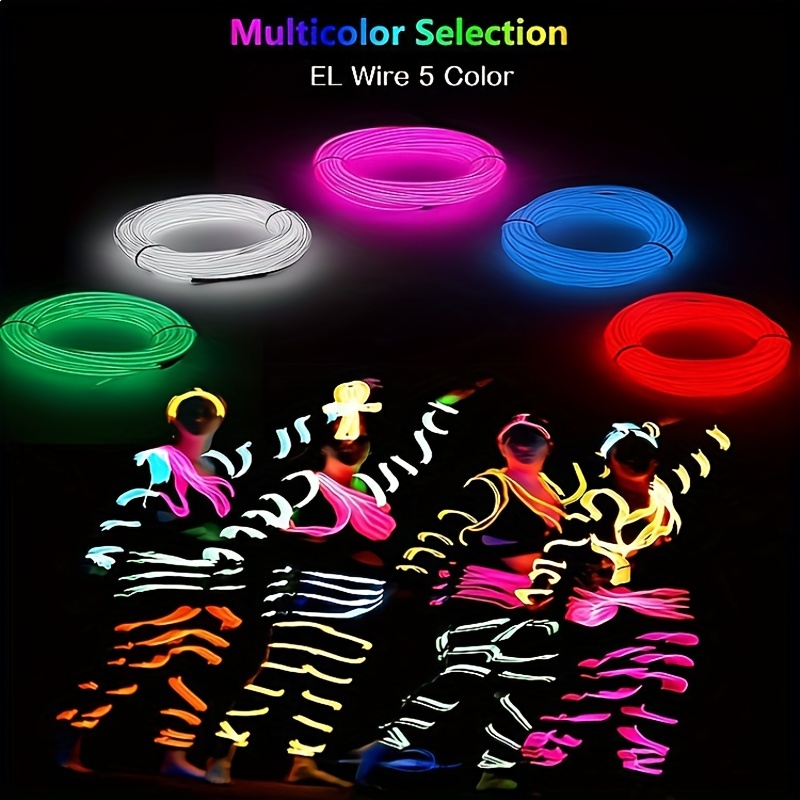 Glow El Wire Cable Led Neon Christmas Dance Party Diy - Temu