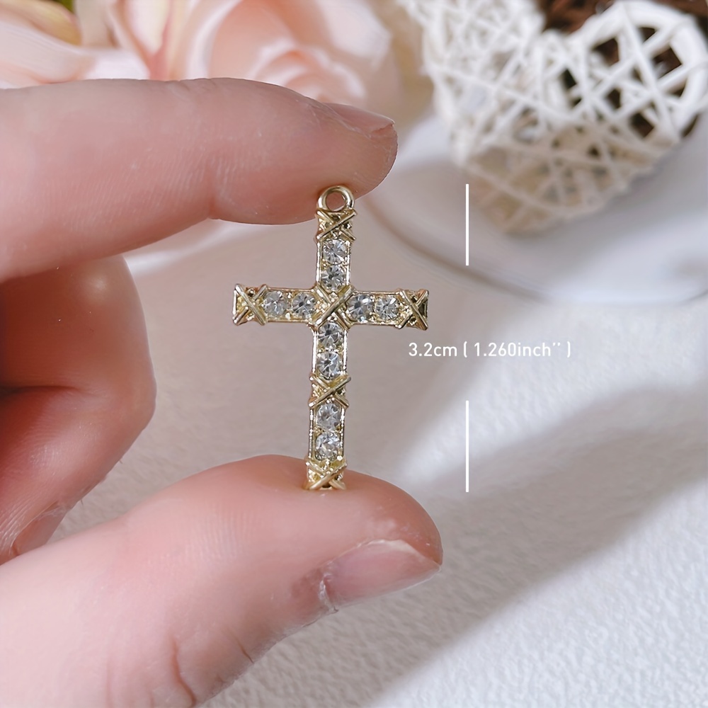 10pcs Alloy Cross Charms Lighting Pendants For Making Necklace