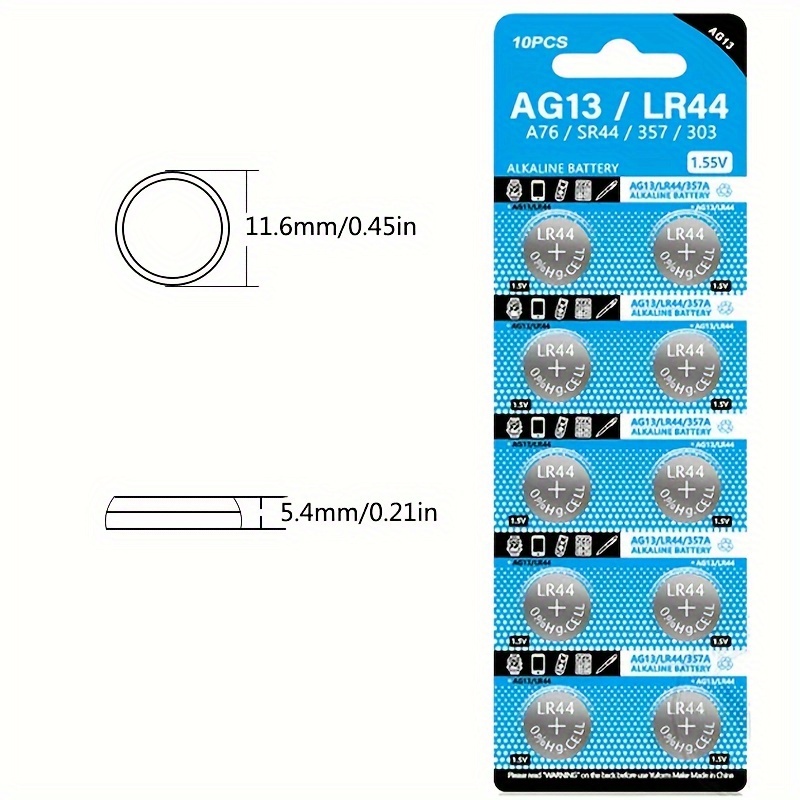 20 PCS LR44 AG13 357 LR1154 Alkaline Battery 1.55V Button Cell for Watch  Remote