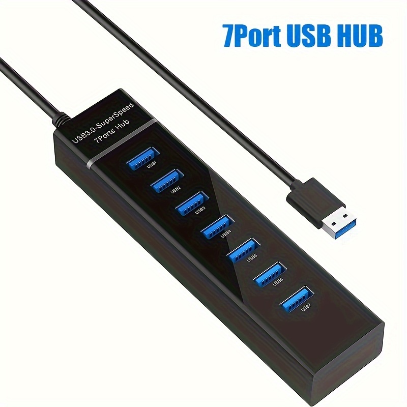 5-Port USB 3.0 Hub, Ultra-Slim USB Hub with USB-A Powered Port, Data USB  Splitter Charging Supported Compatible with MacBook, Laptop, Surface Pro