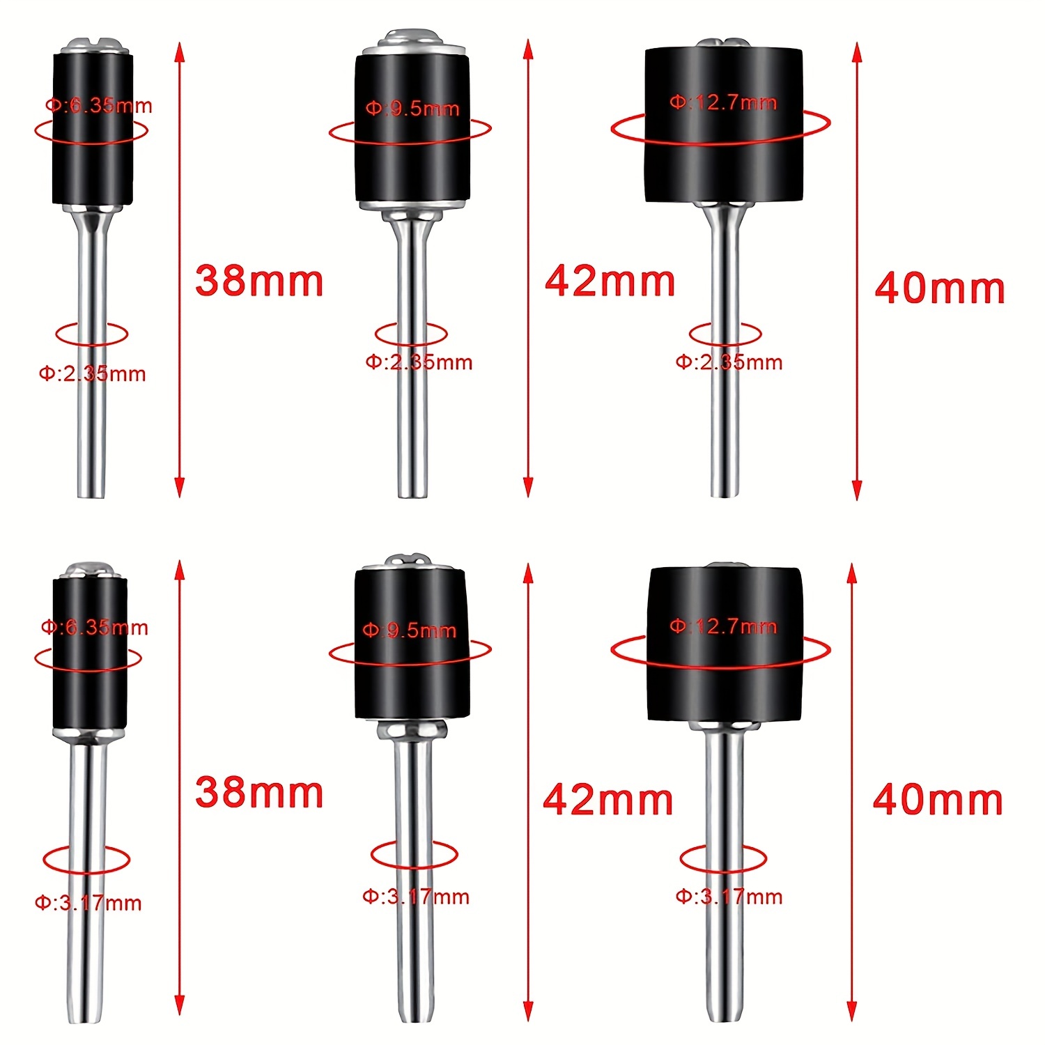 Dremel Sanding Drums Kit Sand Band 1/2 1/4 3/8 Inch Sand Mandrels Drum 120  Grit for Woodworking Nail Drill Rotary Abrasive Tools