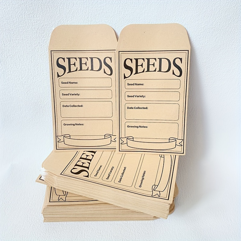 50/100pcs Brown Seed Envelopes Resealable Seed Packets 3.15 X 4.72 Inch  Seed Saving Envelopes With Secure Tiny Envelopes, Seal Envelopes For  Collecti