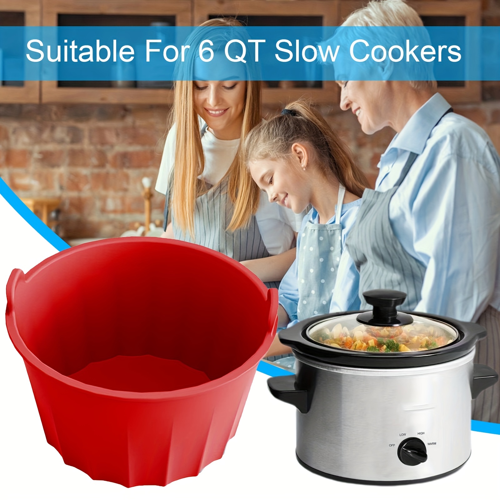 Replacement Slow Cooker Liners Reusable Crock Pot Divider, Safe