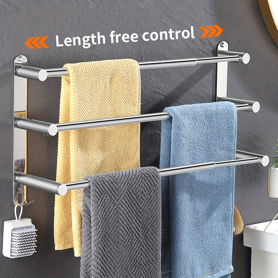 Stainless Steel Towel Bar Self adhesive Towel Rack For - Temu