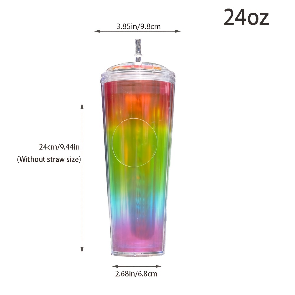 Acrylic Double Walled 24 Oz Tumbler Perfect for Snowglobe Making With  Different Color Lids and Swirl Straws 