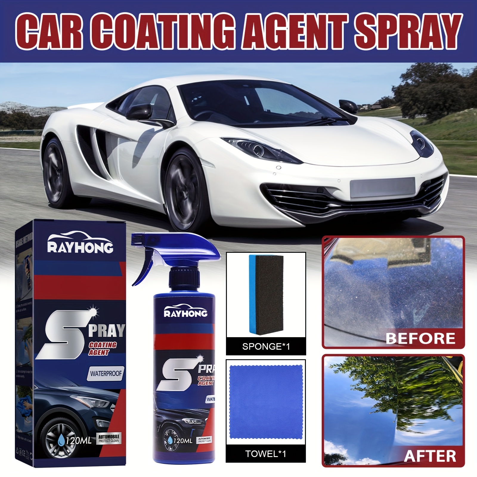 Ceramic Coating Fortify Quick Coat Polish Car Wax Polish Spray Waterless  Wash&Wax Hydrophobic Top Coat Polish For Car Long-Lasting Protection