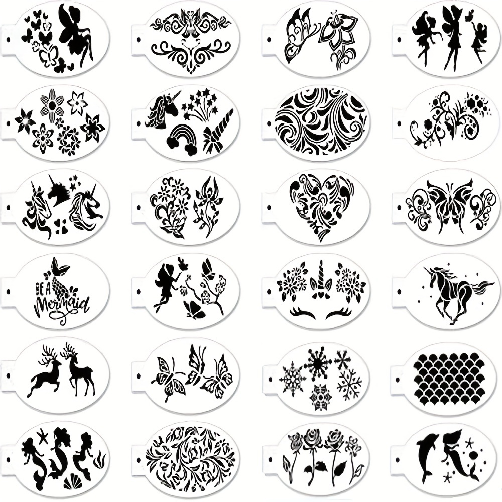 Face Paint Stencils Face Body Painting Stencils Tattoo - Temu