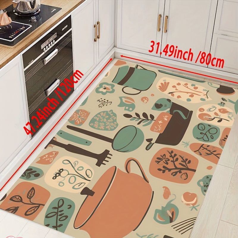 Cartoon Chef Print Kitchen Rugs Soft Comfortable Mat - Temu