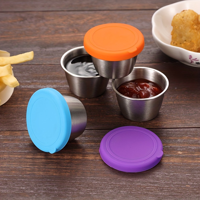 Salad Dressing Container, Small Condiment Container With Lid
