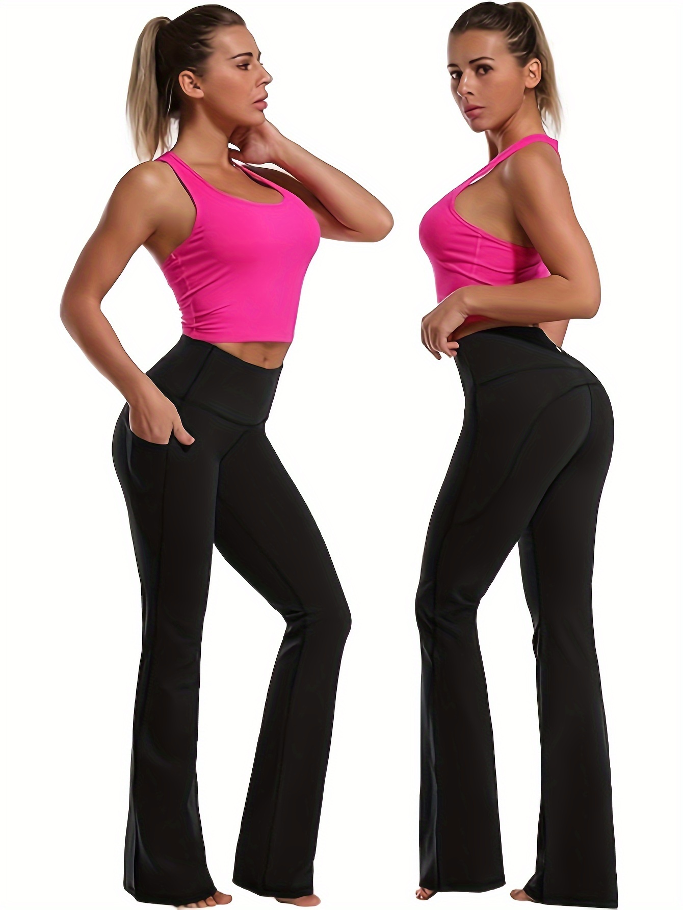 Women Bootcut Yoga Pants Bootleg High Waisted Casual Flare Leggings Fitness  Gym